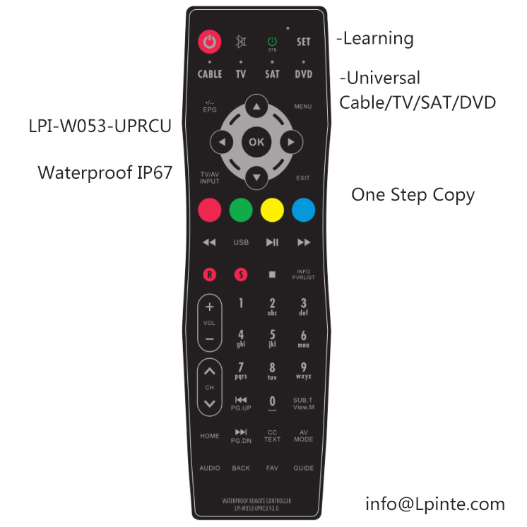 Waterproof LCD TV Remote Control Univsersal and Learning