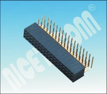 2.54 Pitch H: 8.5mm Terminal-Y Style Three Rows Female Header Connector 90 Degree Pin