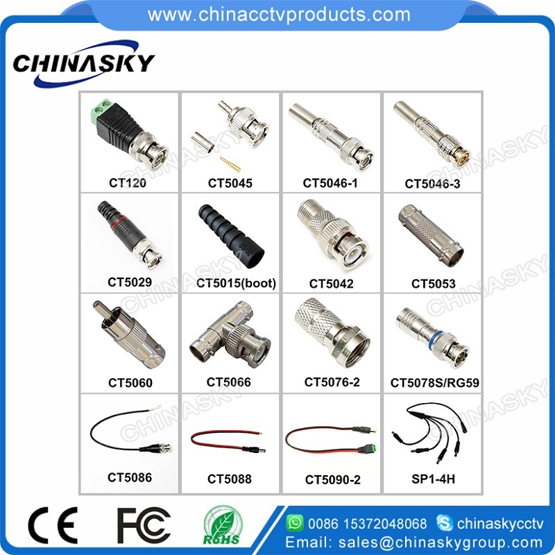 Twist-on CCTV Male Coaxial Cable F Connector (CT5076)