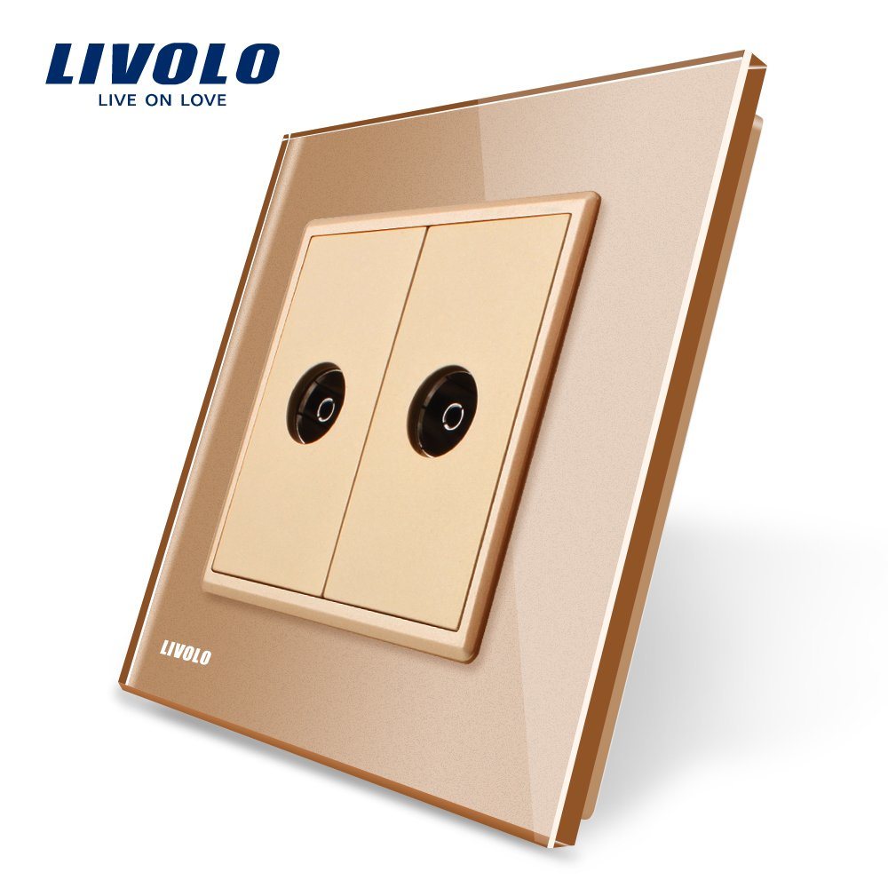 Livolo 2gangs TV Socket Wall Power Plug Outlet Vl-C792V-13/15