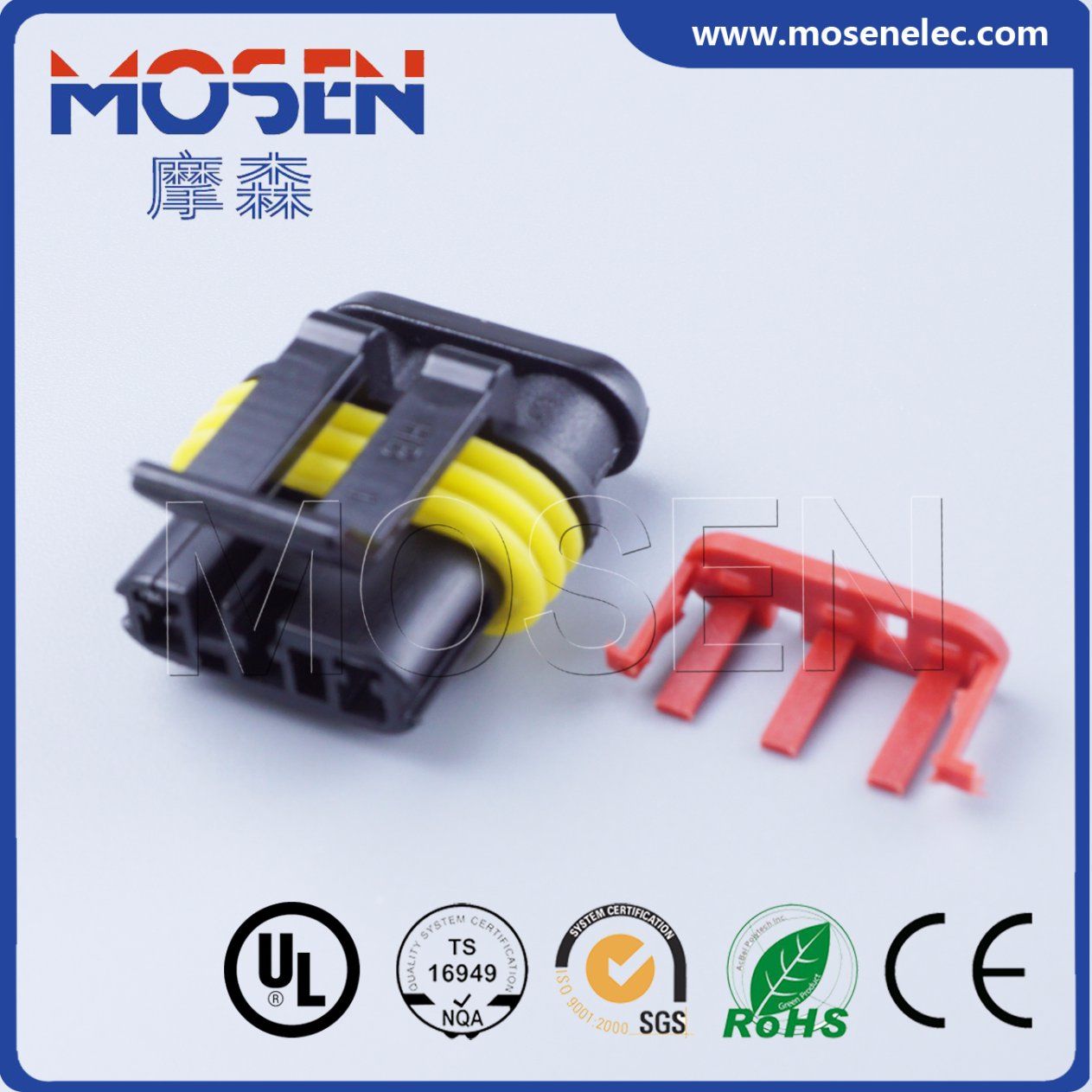 Te 2820871 Tyco/AMP 3 Pins Black Female Auto Connectors Waterproof