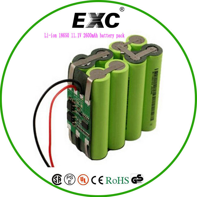 Li-ion 18650 11.1V 2600mAh Battery Pack Exc 9.6V 1100mAh