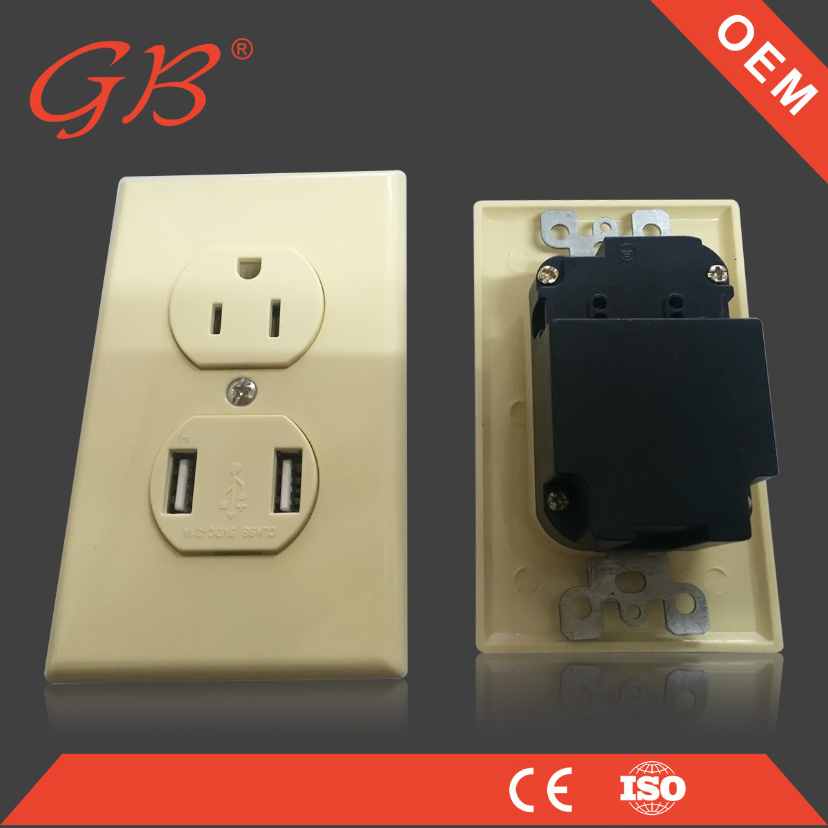 American Style USB Electrical Wall Socket Electric Switch Socket
