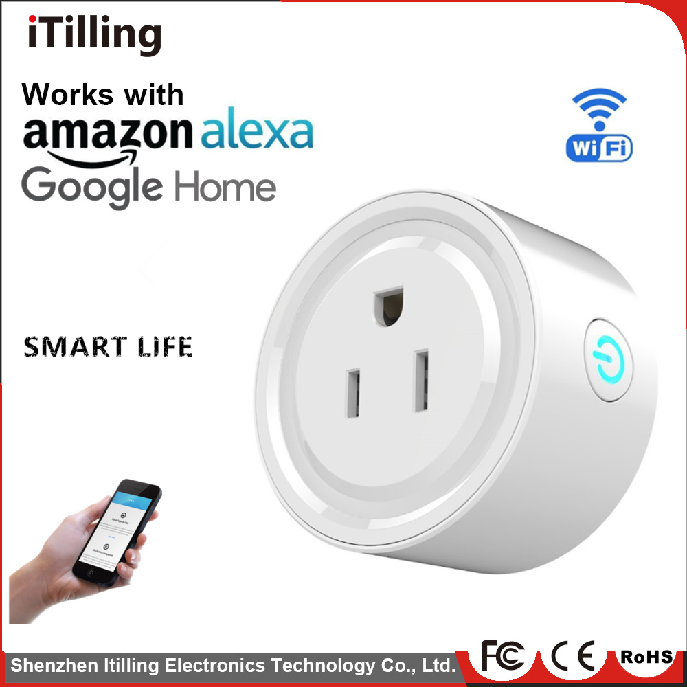 Smart Plug, WiFi Remote Control Outlet with Energy Monitoring (AC 100-240V/10A) , Electrical Socket Compatible with Alexa, Google Home Mini, Timer Outlet