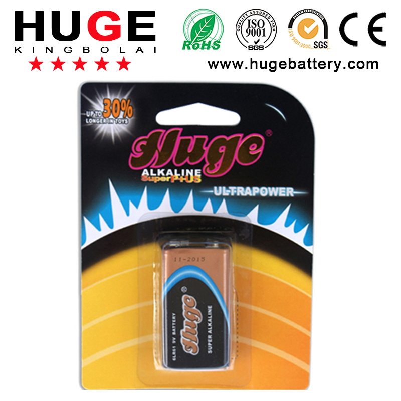1.5V Aluminum Jacket Blsiter Pack Alkaline Battery (6LR61)