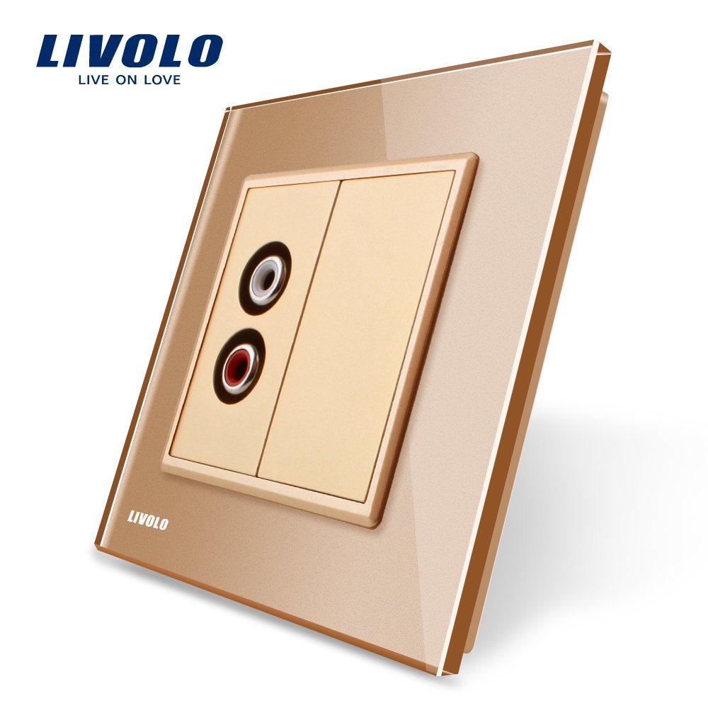 Livolo 2 Gang Audio Socket AC220-250V Wall Outlet Vl-C791ad-13/15