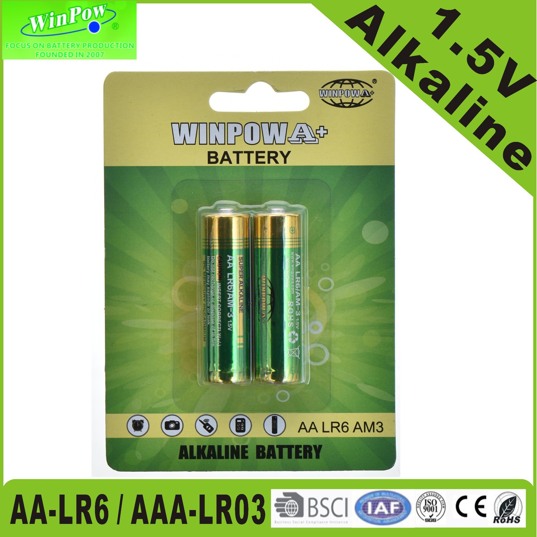 TV Remote Control 1.5V AA Lr6 AAA Lr03 Alkaline Dry Cell Battery