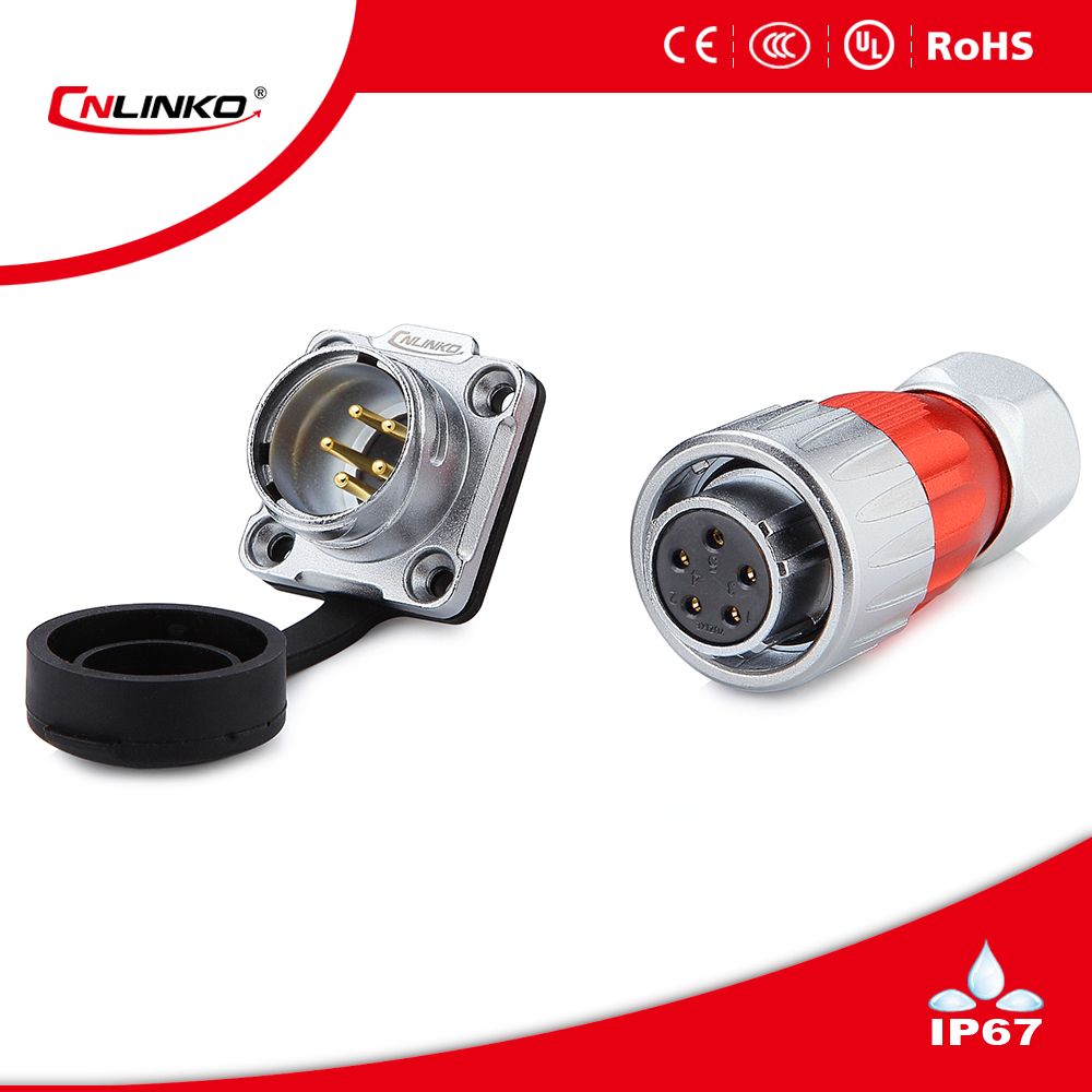 5 Pin Waterproof Electrical Adapter Type Male and Female Connectors