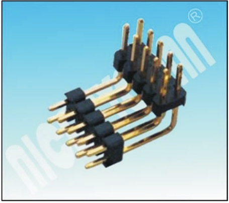China Factory Pin Header Connector pH: 2.54mm Dual Housing Two Rows Right Angle Pin