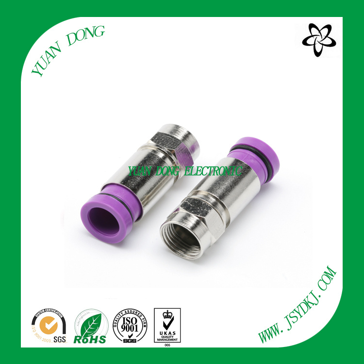 F Compression Connector for RG6 Coaxial Cable
