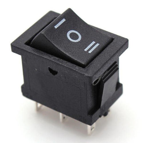 on) off (On) Momentary Large Black Rectangle Rocker Switch 6-Pin Dpdt