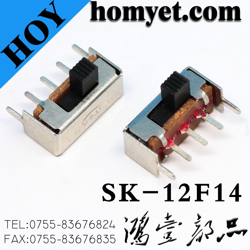 3pin DIP Power Slide Switch/Small PCB Slide Switch (SK-12F14)