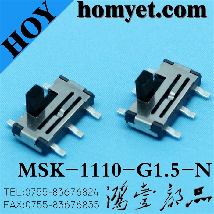 Vertical Type 6pin SMD Slide Switch for Digital Products (MSK-1110-G15-N)