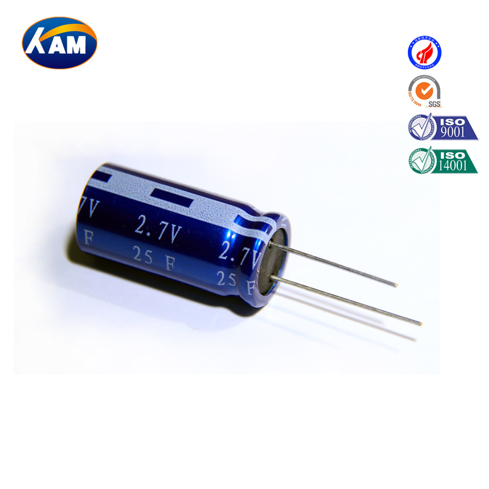 Winding Type 2.7V 25f Farad Capacitor, Supercapacitor with Kamcap Brand and Low Price