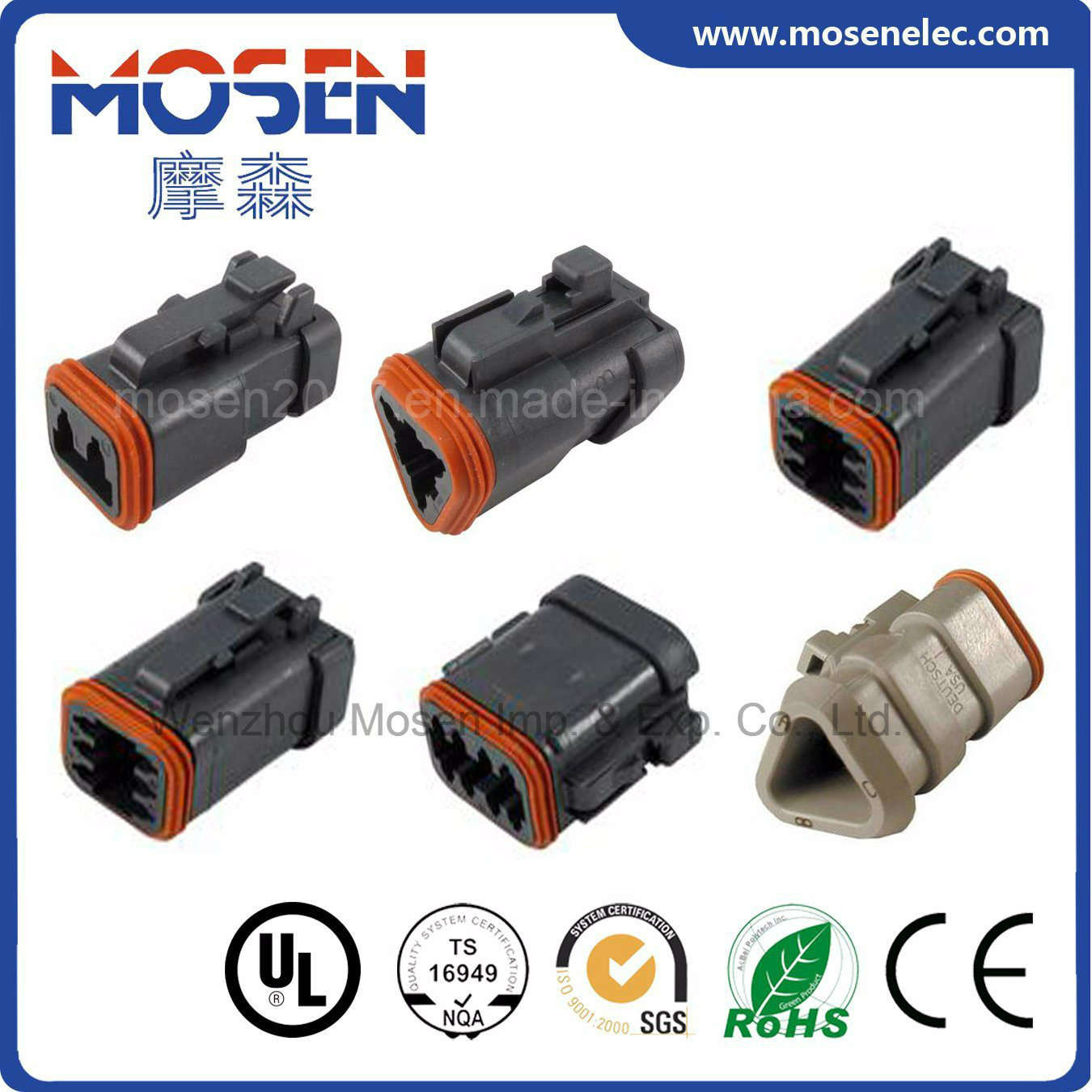 Deutsch Auto Connector Dt06-2s-E005 Dt06-3s-E005 Dt06-3s-E008 Dt06-4s-E005 Dt06-6s-E005 Dt06-8s-E005cwhao7a Wiring Harness for Car with Approvals
