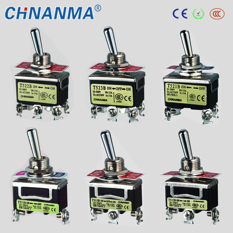 DIN Rail Mounted Toggle Switch 15A 250VAC for Lamp Toggle Switch