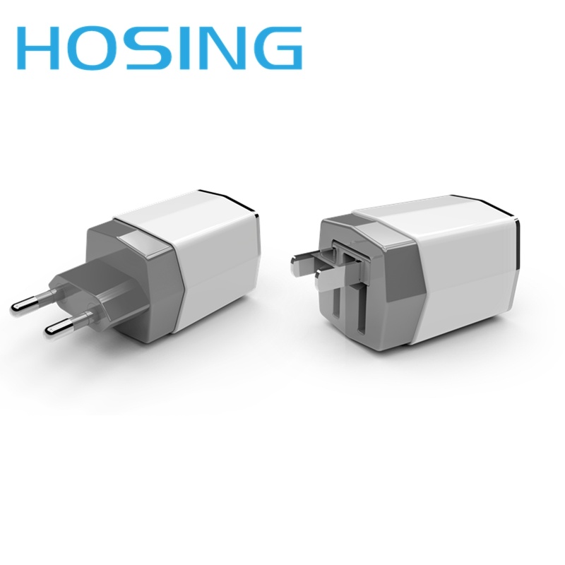 Dual 2 USB Power Adapter Us 2 Pins Wall Plug Charger for Mobile Phones