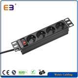 4-Way 1u Horizontal French PDU with on/off Switched