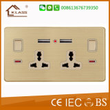 2g Universal 3 Pin Switched Socket with Dual USB Outlet