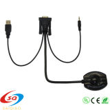 2015 Factory Price Full HD (Male to Female VGA Audio to HDMI) Cable