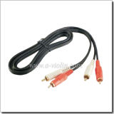 Black Male-Female 4.0*8.0 Spiral Shielding RCA a/V Cable (AL-AVC014BY)