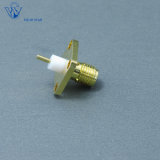 Female 12.7mm Sq Flange SMA Connector with Extended 4mm Insulator and 4mm Pin