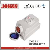 IP67 Industrial Socket with Switches and Mechanical Interlock