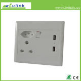 South Africa 3 Pin Double USB Charging Outlet, Wall Switch, Wall Socket