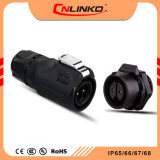 Waterproof Jacket Right Angle Connector IP65 / IP67 2pin Power Circular Quick Release Wire Connectors for Outdoor Lighting