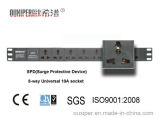 Power Strip PDU with 220V/16A/7 Outlet ISO 10A/1u/19