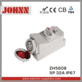 IP67 5p 32A Industrial Socket with Switches and Mechanical Interlock