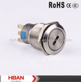 Hban CE RoHS (19mm) 2position 3position Metal Key Switch