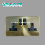Residential/General-Purpose 13A Stainless Steel 2 Gang Switch Socket