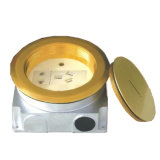 Round Golden 2gang Height Adjusting Grommet Open Type Floor Socket
