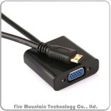Mini Hv HDMI to VGA Adapter with 3.5mm Audio Jack