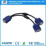 High Quality HD 1080P Male to 2 Female VGA Cable