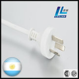 3-Pin Flat Argentina Power Cord Plug with 10A 250V
