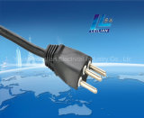 3-Pin Copper Extension Cord Plug Brazil Type H05VV-F Cable Equipped