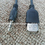 USB Female to Aux 3.5mm Male Jack Plug Audio Adapter Cable