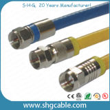 F Compression Connector for RF Coaxial Cable Rg59 RG6 Rg11