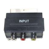 Nickel-Plated Connector Mini Scart Plug to 3RCA Jack Adapter