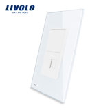Livolo 2 Years Warranty Toughened Glass 1 Gang Tel Socket Vl-C591t-11/12