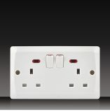 13A Wall Socket with 2 Gang Switch (BK17)