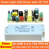 34W Hpf Isolated Panel Light LED Power Supply with Ce TUV QS1183