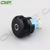 CMP 22mm Black Color Plastic Push Button Switch with Illuminated Power Logo