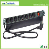 Customized French Type 8 Way Power Distribution Unit, 19 Inch 1u Outlet PDU Switch