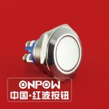 Onpow 19mm Metal Pushbutton Switch- Polished Type (GQ19SF-10/S, CCC, CE, RoHS Compliant)