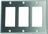 3-Gang Decora/GFCI Device Decora Wallplate, Stainless Steel
