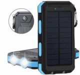 20000mAh Waterproof Solar Flashlight Torch Mobile Phone Power Bank with Flashlight Compass Torch