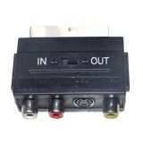 Scart Plug to 3RCA Jack and 1mini 4p Jack with Switch Adapter